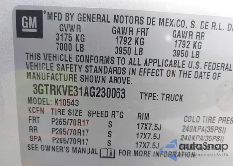 2010 GMC Sierra 1500 Sle из США, поврежденный, VIN 3GTRKVE31AG230063